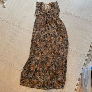 Motherhood Earthy Floral Maxi Dress